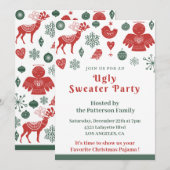 Lelijke trui Party uitnodiging elegante fun Nordic (Voorkant / Achterkant)