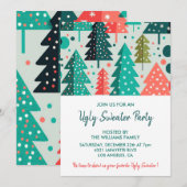 Lelijke trui party uitnodiging Forest Snowfall (Voorkant / Achterkant)