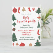 Lelijke trui party uitnodiging plezier (Staand voorkant)