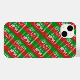 Lelijke trui patroon jingle bells Merry Xmas garen Case-Mate iPhone 14 Plus Hoesje