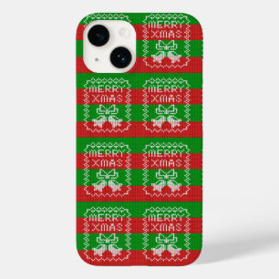 Lelijke trui patroon jingle bells Merry Xmas garen Case-Mate iPhone 14 Hoesje