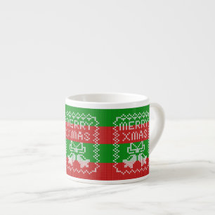Lelijke trui patroon jingle bells Merry Xmas garen Espresso Kop