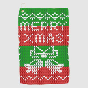 Lelijke trui patroon jingle bells Merry Xmas garen Golfhanddoek