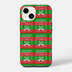 Lelijke trui patroon jingle bells Merry Xmas garen iPhone 14 Hoesje