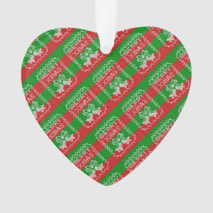 Lelijke trui patroon jingle bells Merry Xmas garen Ornament
