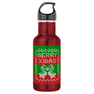 Lelijke trui patroon jingle bells Merry Xmas garen Waterfles