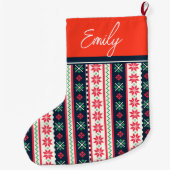 Lelijke trui patroon Leuke vrolijke kerst Grote Kerstsok (Achterkant)