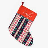 Lelijke trui patroon Leuke vrolijke kerst Grote Kerstsok (Voorkant (Hangend))