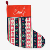 Lelijke trui patroon Leuke vrolijke kerst Grote Kerstsok (Voorkant)