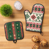 Lelijke trui Prints Ovenwant & Pannenlap Set (Top down)