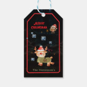 Lelijke trui rendier vakantie cadeaulabel (Achterkant)