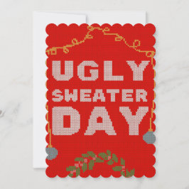 Lelijke trui rode poster kaart