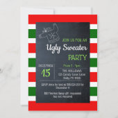 Lelijke trui rood en groene streep kerst kaart (Voorkant)