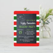 Lelijke trui rood en groene streep vakantie kaart (Staand voorkant)