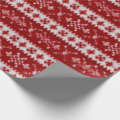 Lelijke trui rood & wit sneeuwvlokken faux gebreid cadeaupapier (Hoek)
