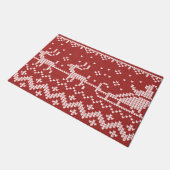 Lelijke trui Santa Claus slee en rendieren Deurmat (Schuin)