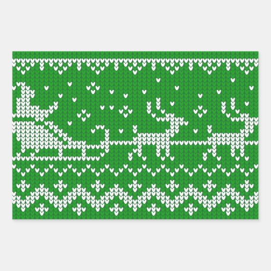 Lelijke trui Santa Claus slee en rendieren Inpakpapier Vel (Voorkant 2)