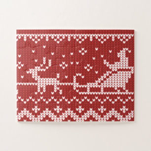 Lelijke trui Santa Claus slee en rendieren Legpuzzel