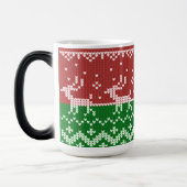 Lelijke trui Santa Claus slee en rendieren Magische Mok (Links)