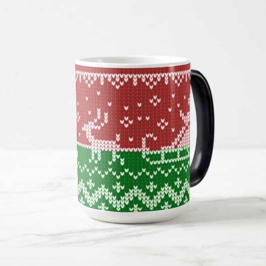 Lelijke trui Santa Claus slee en rendieren Magische Mok (Voorkant rechts)