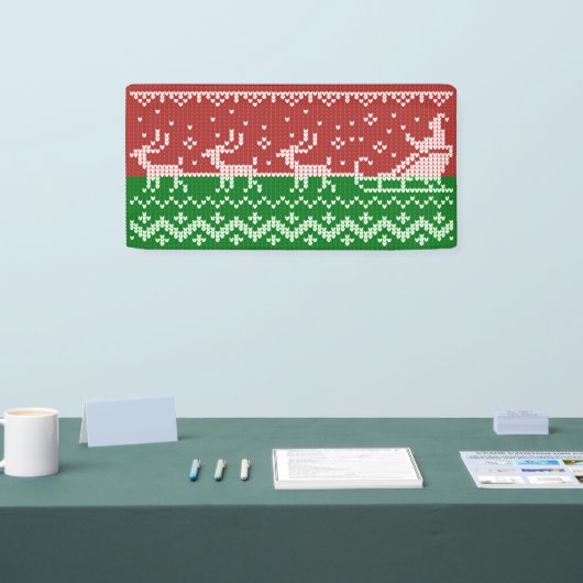 Lelijke trui Santa Claus slee en rendieren Spandoek (Beurs)