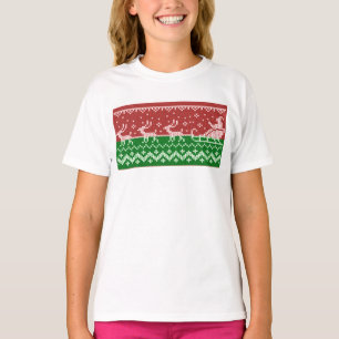 Lelijke trui Santa Claus slee en rendieren T-shirt