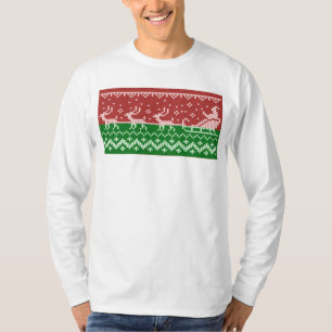 Lelijke trui Santa Claus slee en rendieren T-shirt
