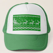 Lelijke trui Santa Claus slee en rendieren Trucker Pet (Voorkant)