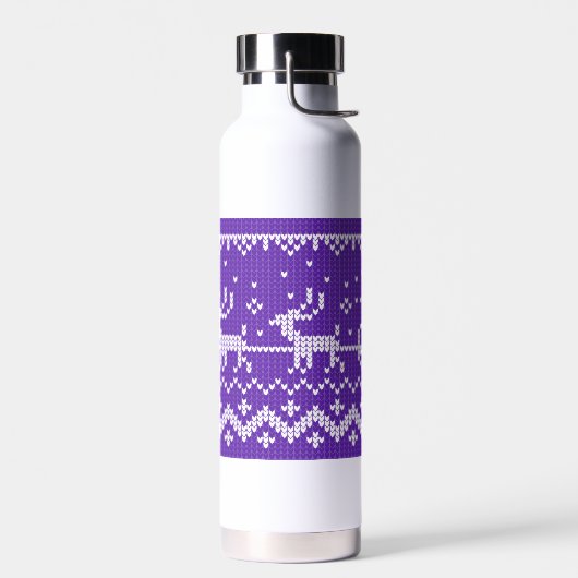 Lelijke trui Santa Claus slee en rendieren Waterfles (Links)