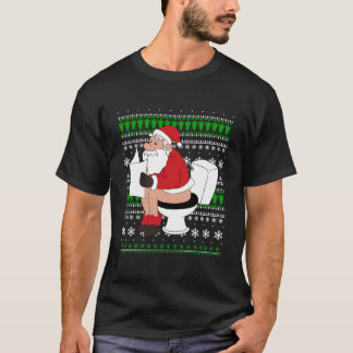 Lelijke trui Santa Toilet Grappig Kerstcadeau T-shirt