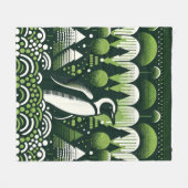 Lelijke trui stijl kerst pinguïn in donkere Limoen Fleece Deken (Voorkant (Horizontaal))