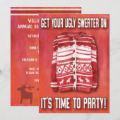 Lelijke trui Tijd om te feesten Familie Rode Water Kaart (Voorkant / Achterkant)