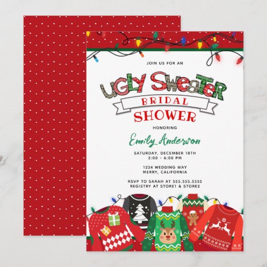 Lelijke trui vakantie Vrijgezellenfeest Kaart (Voorkant / Achterkant)