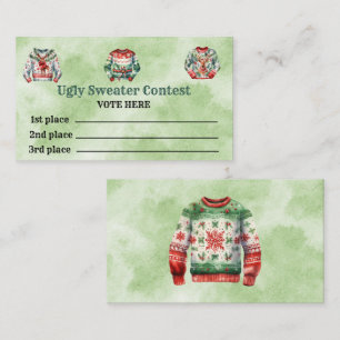 Lelijke trui wedstrijd stemmen Kaarten Contactkaartje
