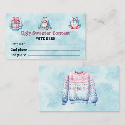 Lelijke trui wedstrijd stemmen Kaarten Contactkaartje (Voorkant / Achterkant)