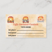 Lelijke trui wedstrijd stemmen Kaarten Contactkaartje (Voorkant)