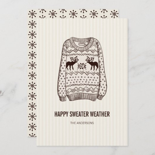 Lelijke trui weer kerst essentials kaart (Voorkant / Achterkant)