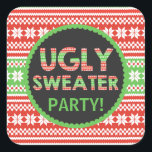 Lelijke trui Word Art Christmas Party Sticker<br><div class="desc">Deze sticker is perfect voor je Ugly Sweater / Tacky Sweater Party. Gepersonaliseerd met uw eigen speciale tekst,  en gebruik het voor de partij of de gebeurtenis van uw keus. In onze winkel zijn ook overeenkomende artikelen,  zoals postzegels,  stickers,  poster,  papieren luiers en nog veel meer verkrijgbaar. www.zazzle.com/specialoccasioncards</div>