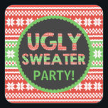 Lelijke trui Word Art Christmas Party Sticker<br><div class="desc">Deze sticker is perfect voor je Ugly Sweater / Tacky Sweater Party. Gepersonaliseerd met uw eigen speciale tekst,  en gebruik het voor de partij of de gebeurtenis van uw keus. In onze winkel zijn ook overeenkomende artikelen,  zoals postzegels,  stickers,  poster,  papieren luiers en nog veel meer verkrijgbaar. www.zazzle.com/specialoccasioncards</div>