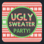 Lelijke trui Word Art Christmas Party Sticker<br><div class="desc">Deze sticker is perfect voor je Ugly Sweater / Tacky Sweater Party. Gepersonaliseerd met uw eigen speciale tekst,  en gebruik het voor de partij of de gebeurtenis van uw keus. In onze winkel zijn ook overeenkomende artikelen,  zoals postzegels,  stickers,  poster,  papieren luiers en nog veel meer verkrijgbaar. www.zazzle.com/specialoccasioncards</div>