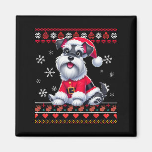 Lelijke Trui X-mas Santa Miniatuur Schnauzer Hond Magneet