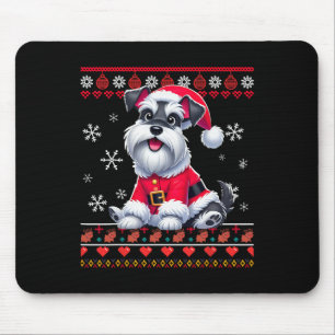 Lelijke Trui X-mas Santa Miniatuur Schnauzer Hond Muismat