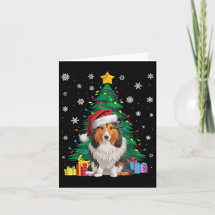 Lelijke Trui Xmas Tree Light Shetland Sheepdog Hon Kaart