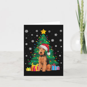 Lelijke Trui Xmas Tree Lights Airedale Terrier Hon Kaart