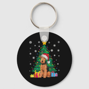 Lelijke Trui Xmas Tree Lights Airedale Terrier Hon Sleutelhanger