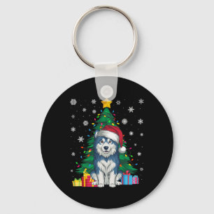 Lelijke Trui Xmas Tree Lights Alaskan Malamute Dog Sleutelhanger