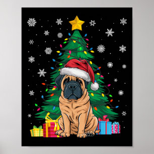 Lelijke Trui Xmas Tree Lights Engels Mastiff Dog Poster