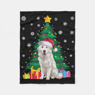 Lelijke trui Xmas Tree Lights Grote Pyreneeën Hond Fleece Deken