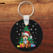 Lelijke Trui Xmas Tree Lights Speelgoed Fox Terrie Sleutelhanger (Voorkant)