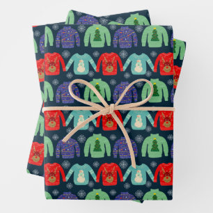 Lelijke truien Kerst Illustratie Sneeuwvlokken  Inpakpapier Vel